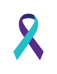 Teal and purple suicide prevention ribbon logo