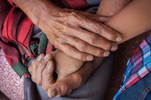 holding hands